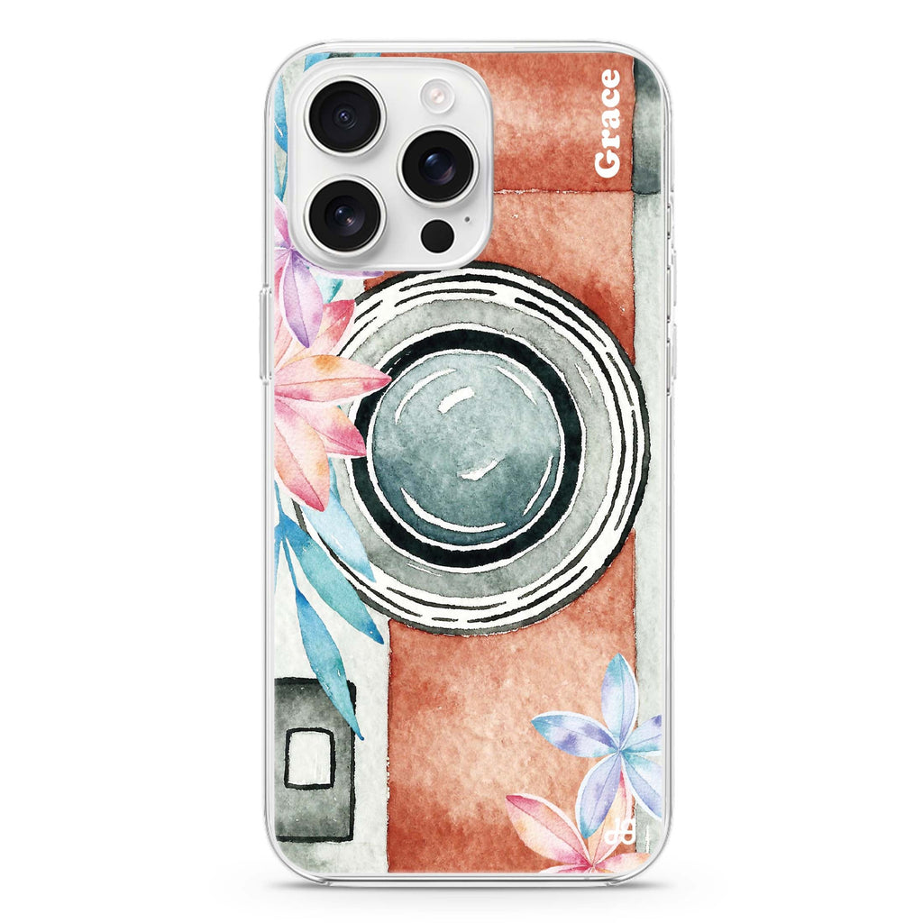 Watercolor Camera iPhone 16 Pro & 16 Pro Max Case - Personalized and Stylish Protection