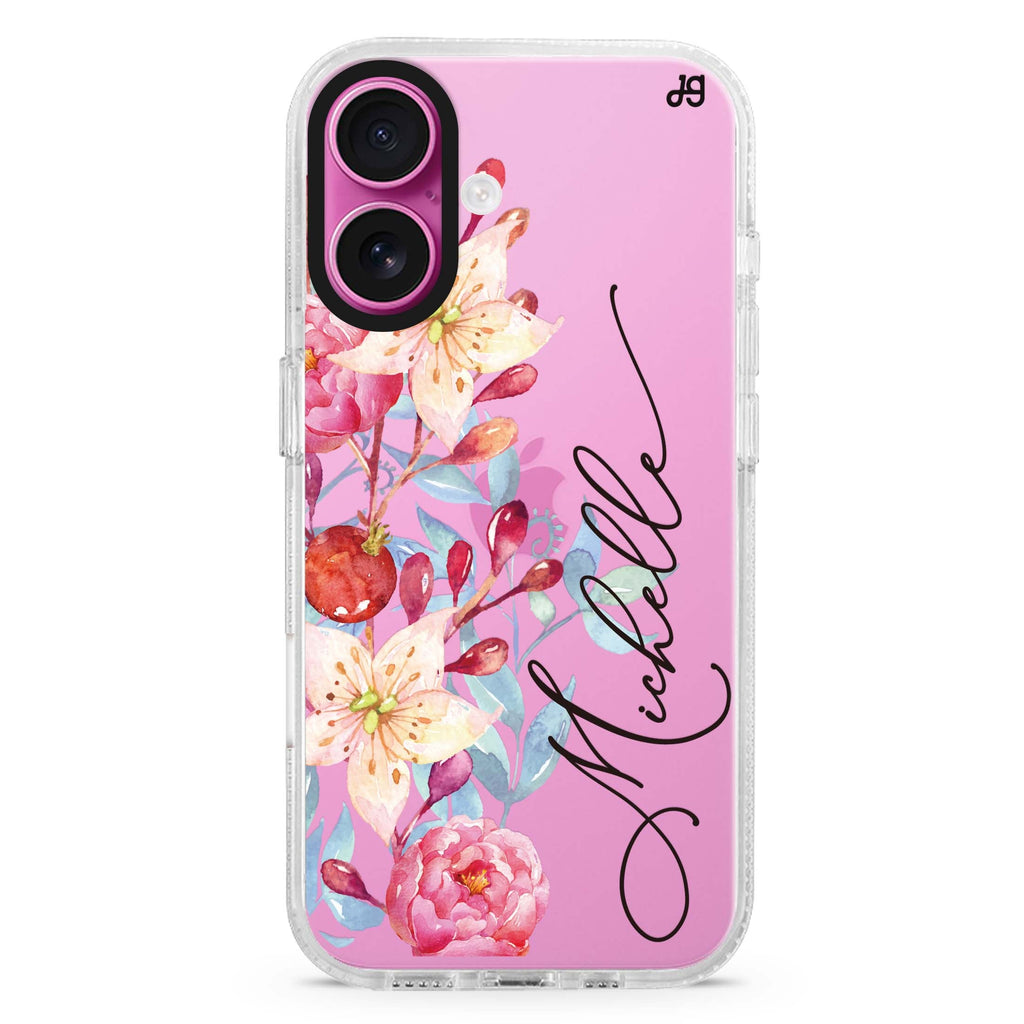 Pink Watercolor Floral Bouquet 水晶透明保護殼