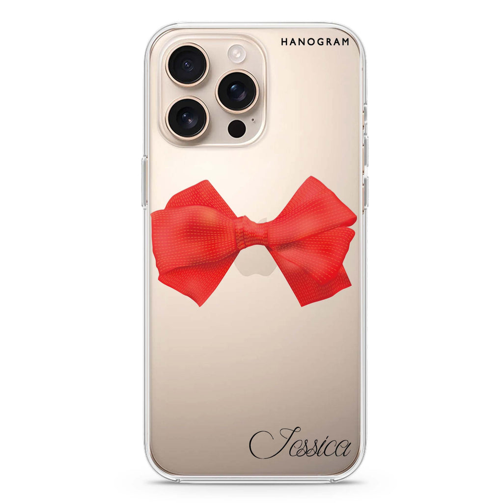 Red Bow iPhone 16 Pro & 16 Pro Max Case - Personalized and Stylish Protection