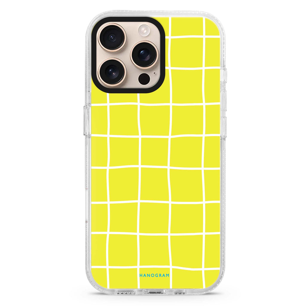 Yellow Checked Pattern iPhone 15 Pro Max 水晶透明保護殼