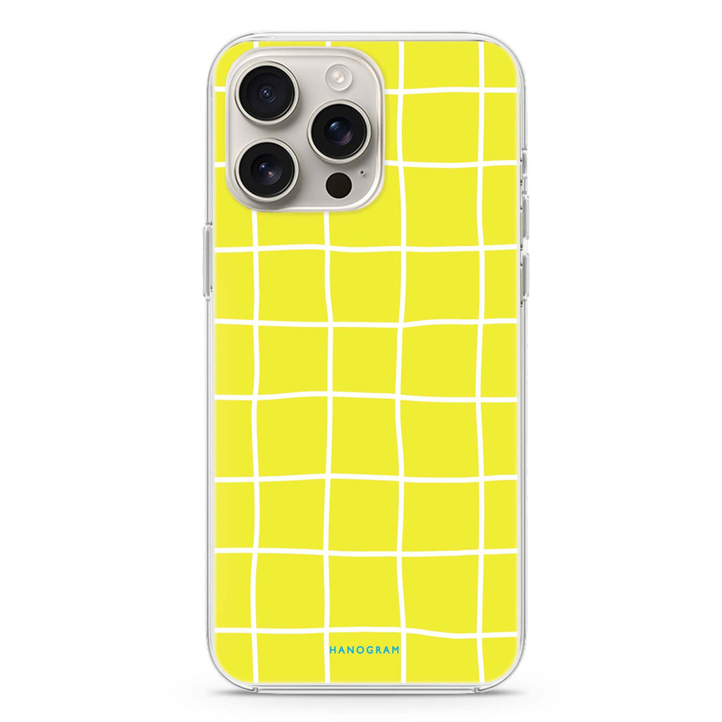 Yellow Checked Pattern iPhone 16 Pro & 16 Pro Max Case - Personalized and Stylish Protection