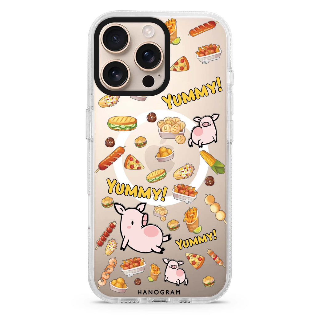 Yummy Piggy iPhone 14 Pro Magsafe 兼容水晶透明保護殼