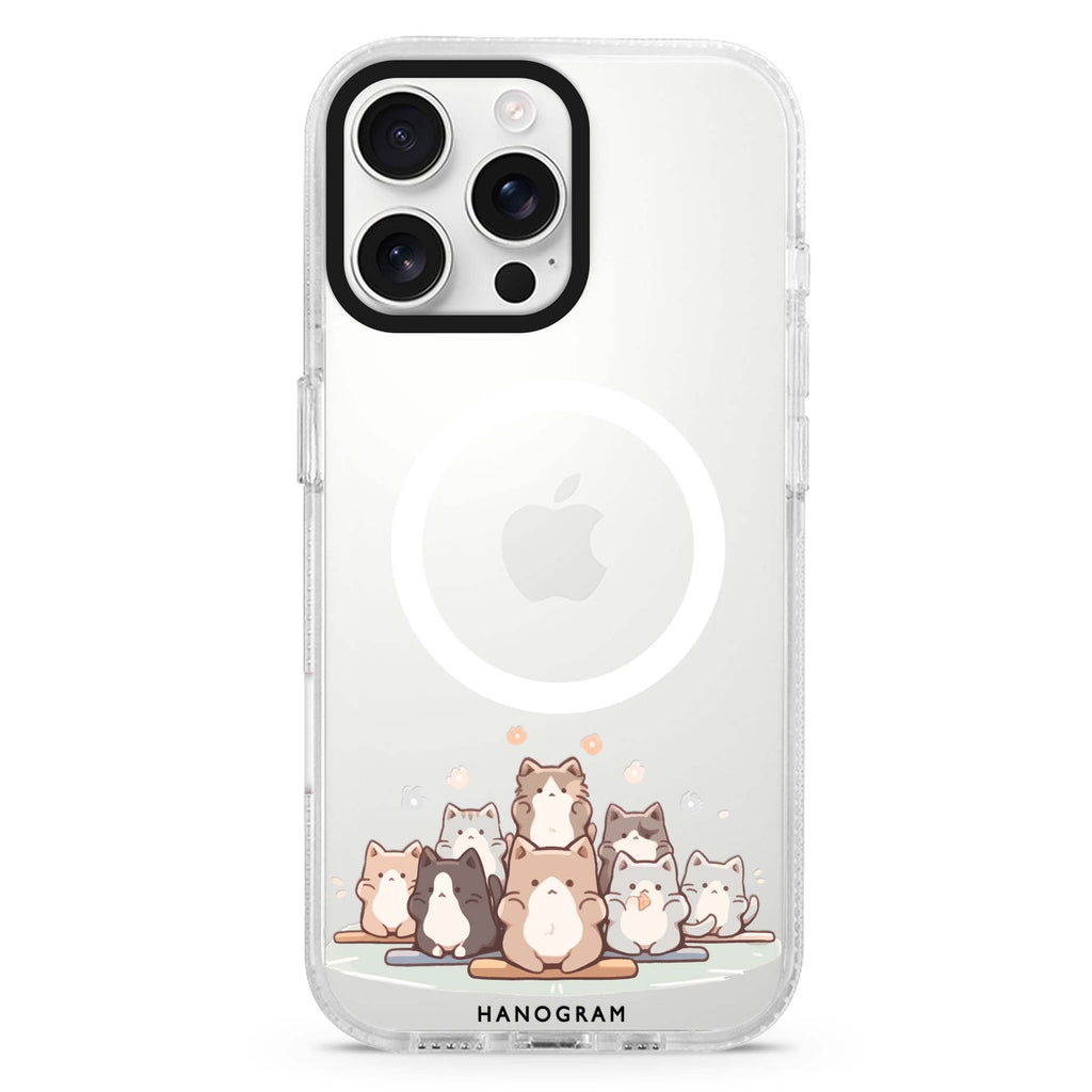 Zen Cat Calm iPhone 14 Pro Magsafe 兼容水晶透明保護殼