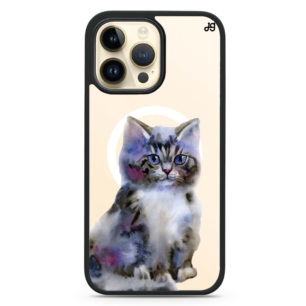 Watercolour Cat iPhone 14 Pro Magsafe 兼容防衝擊保護殼