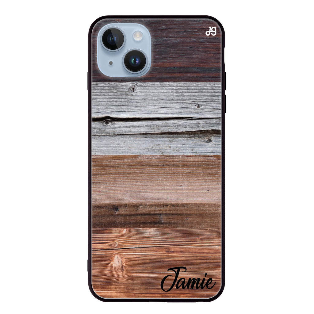 Wood Grain Varigegated iPhone 14 超薄強化玻璃殻