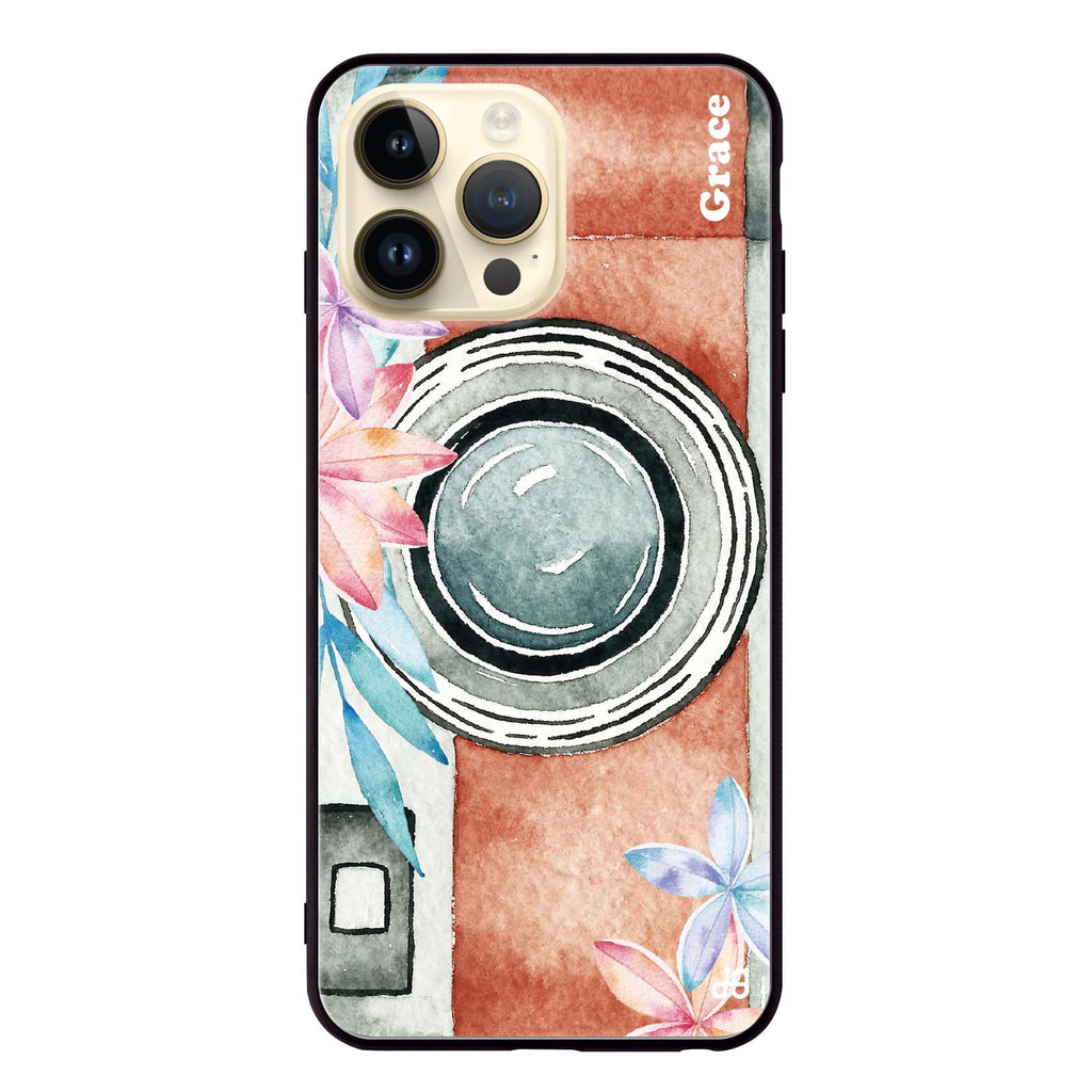 Watercolor Camera iPhone 14 Pro 超薄強化玻璃殻