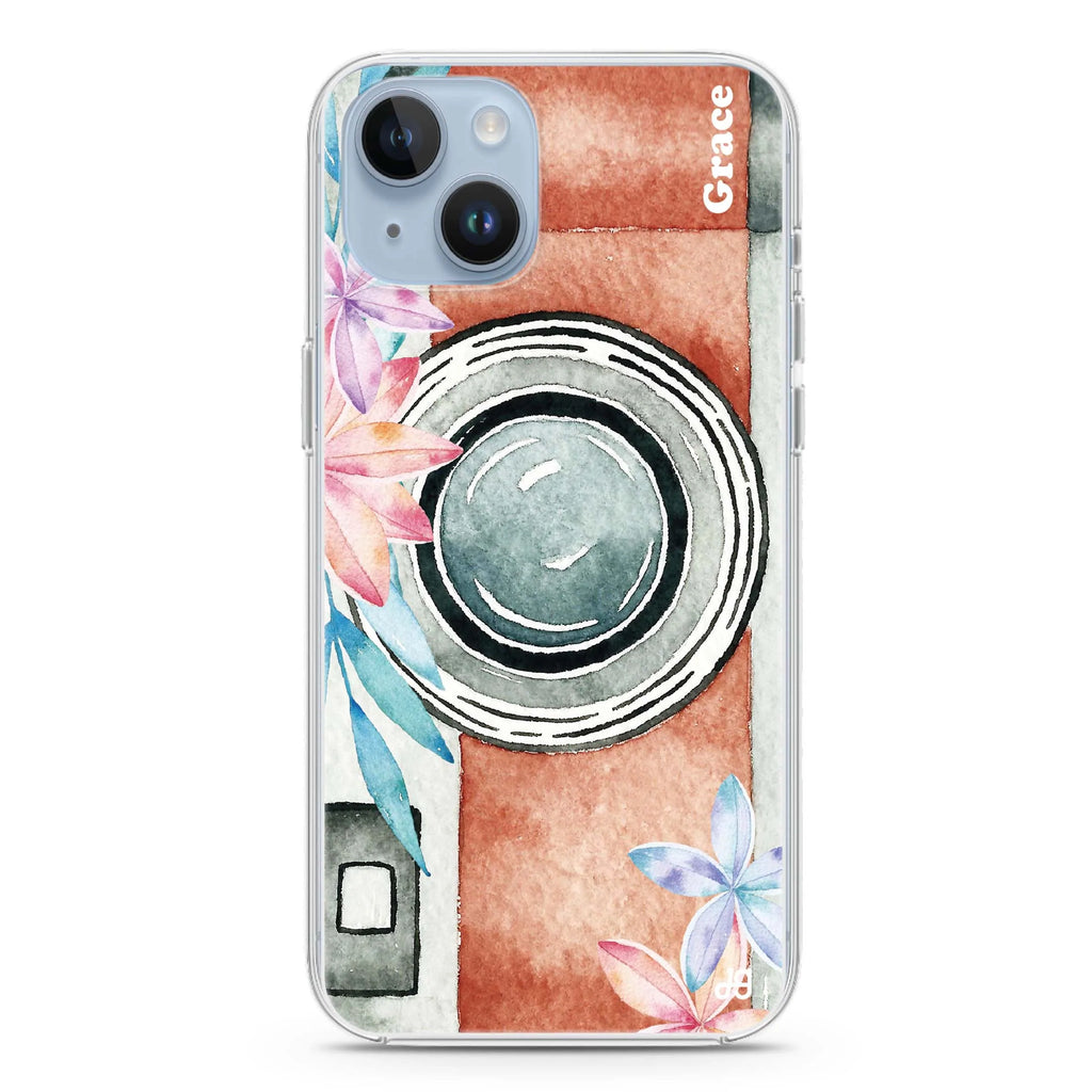 Watercolor Camera iPhone 14 Plus Magsafe 兼容水晶透明保護殼