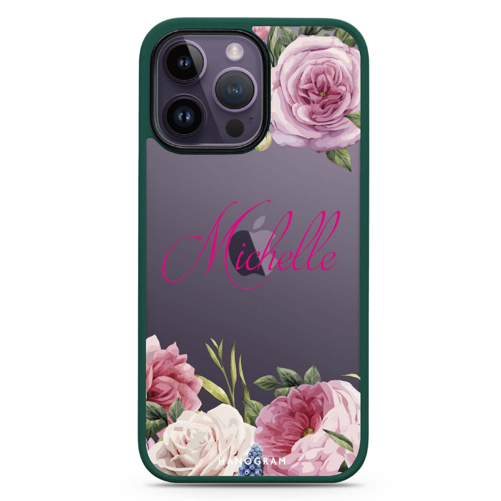 Light Pink Floral iPhone 14 Pro 防衝擊保護殼