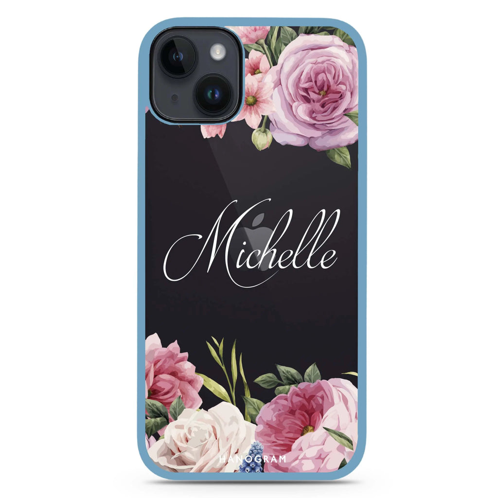 Light Pink Floral iPhone 14 Plus 防衝擊保護殼