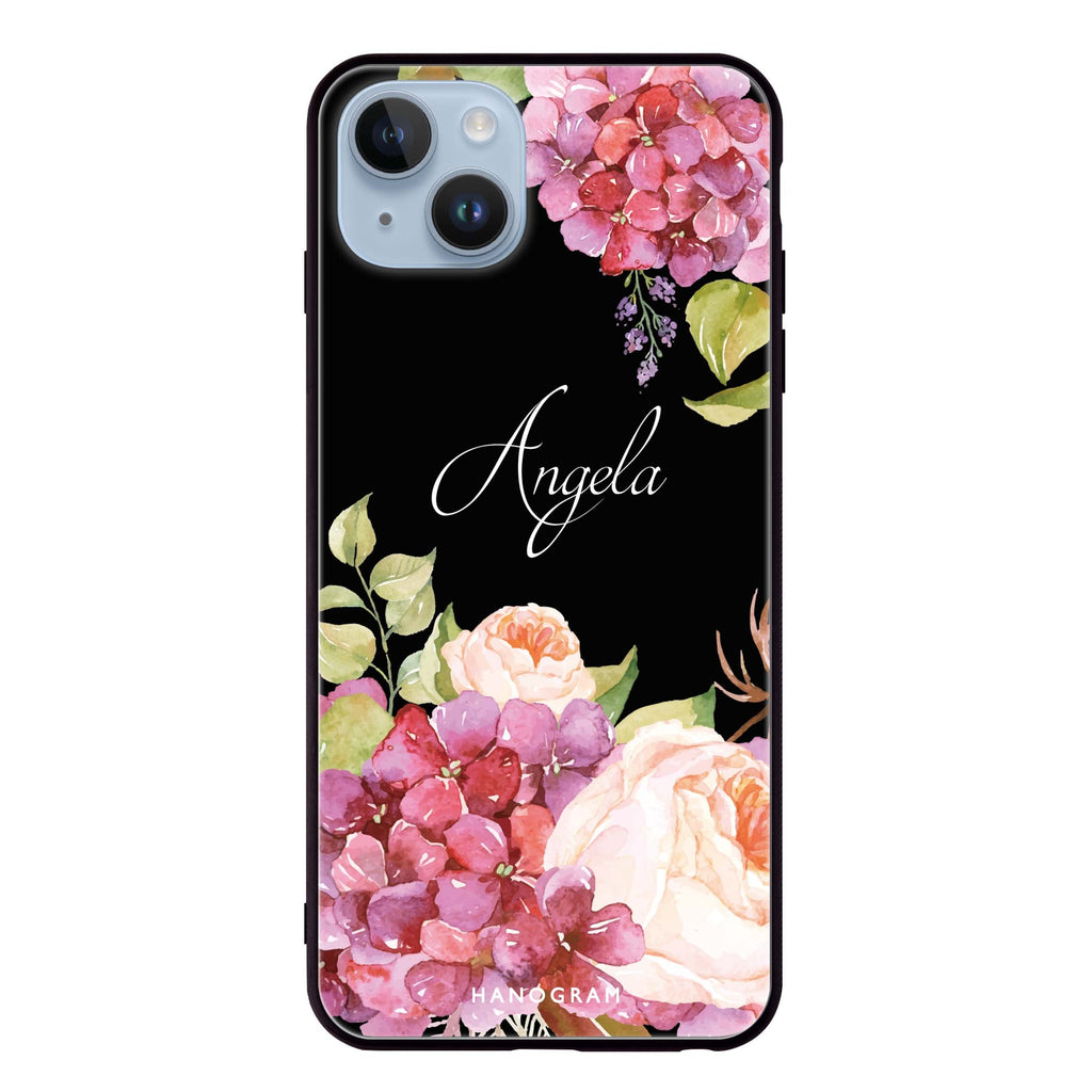 Pretty Floral iPhone 14 Plus 超薄強化玻璃殻