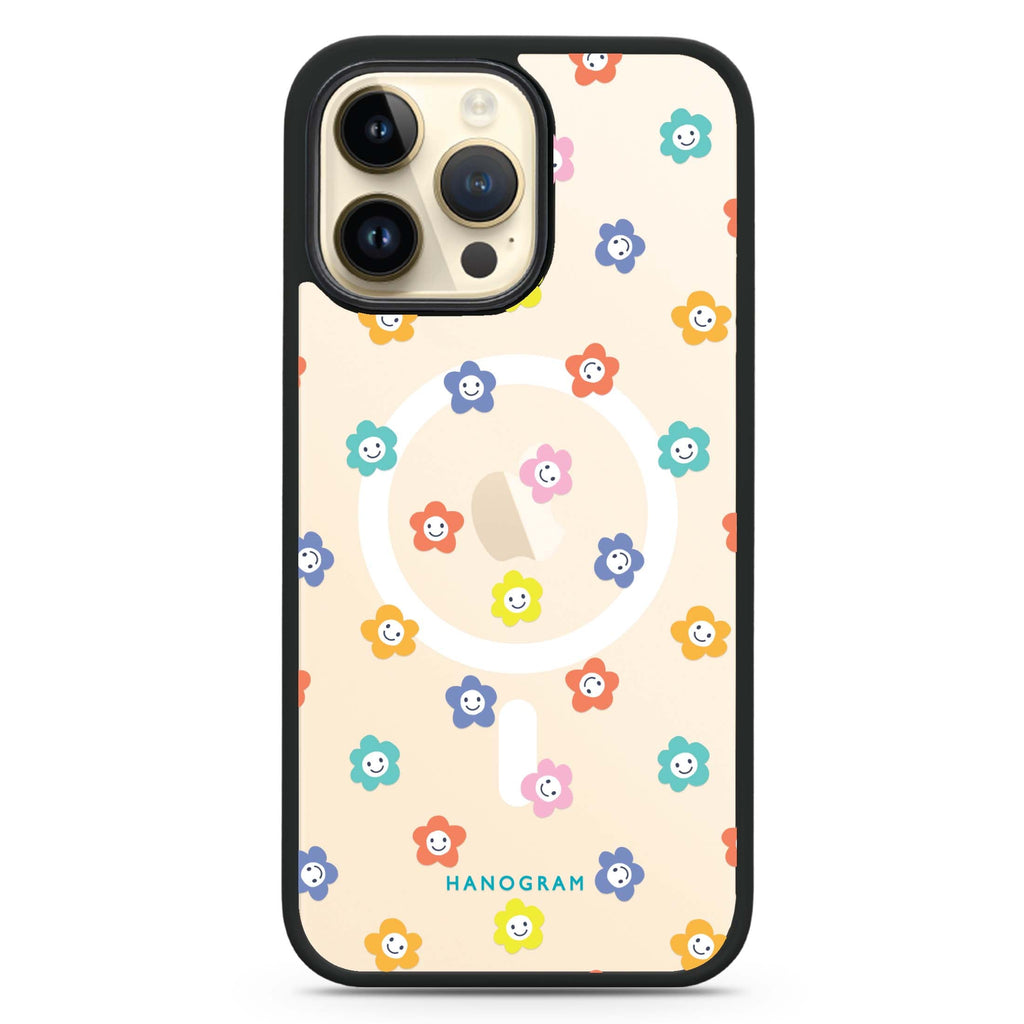 Little Smile Flowers iPhone 14 Pro Magsafe 兼容防衝擊保護殼