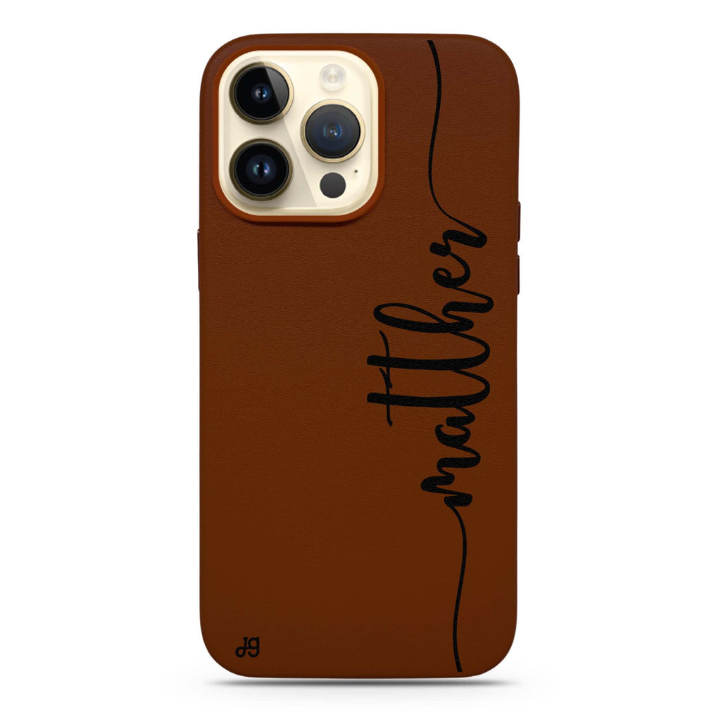 Vertical Script Handwritten Magsafe 兼容皮革保護殼