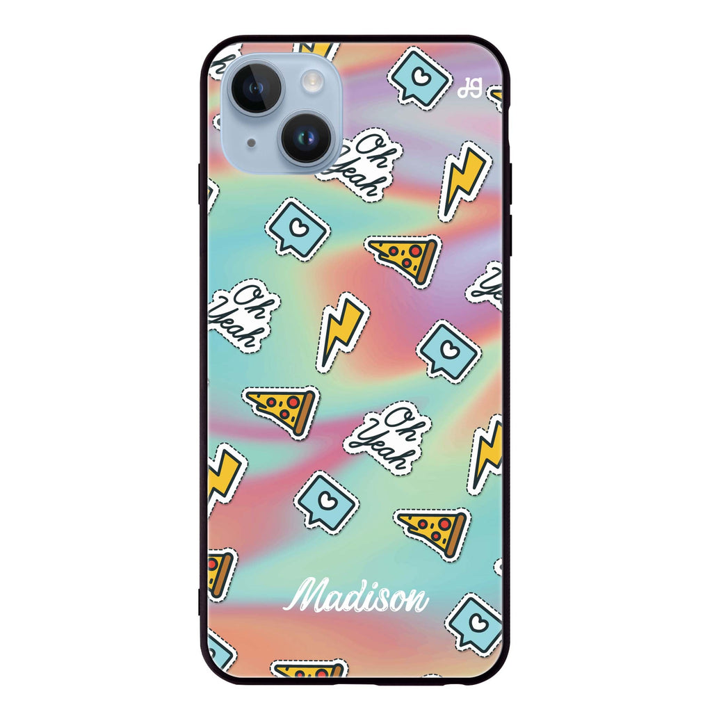 Pizza Sticker iPhone 14 Plus 超薄強化玻璃殻