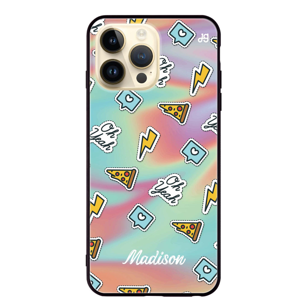 Pizza Sticker iPhone 14 Pro Max 超薄強化玻璃殻