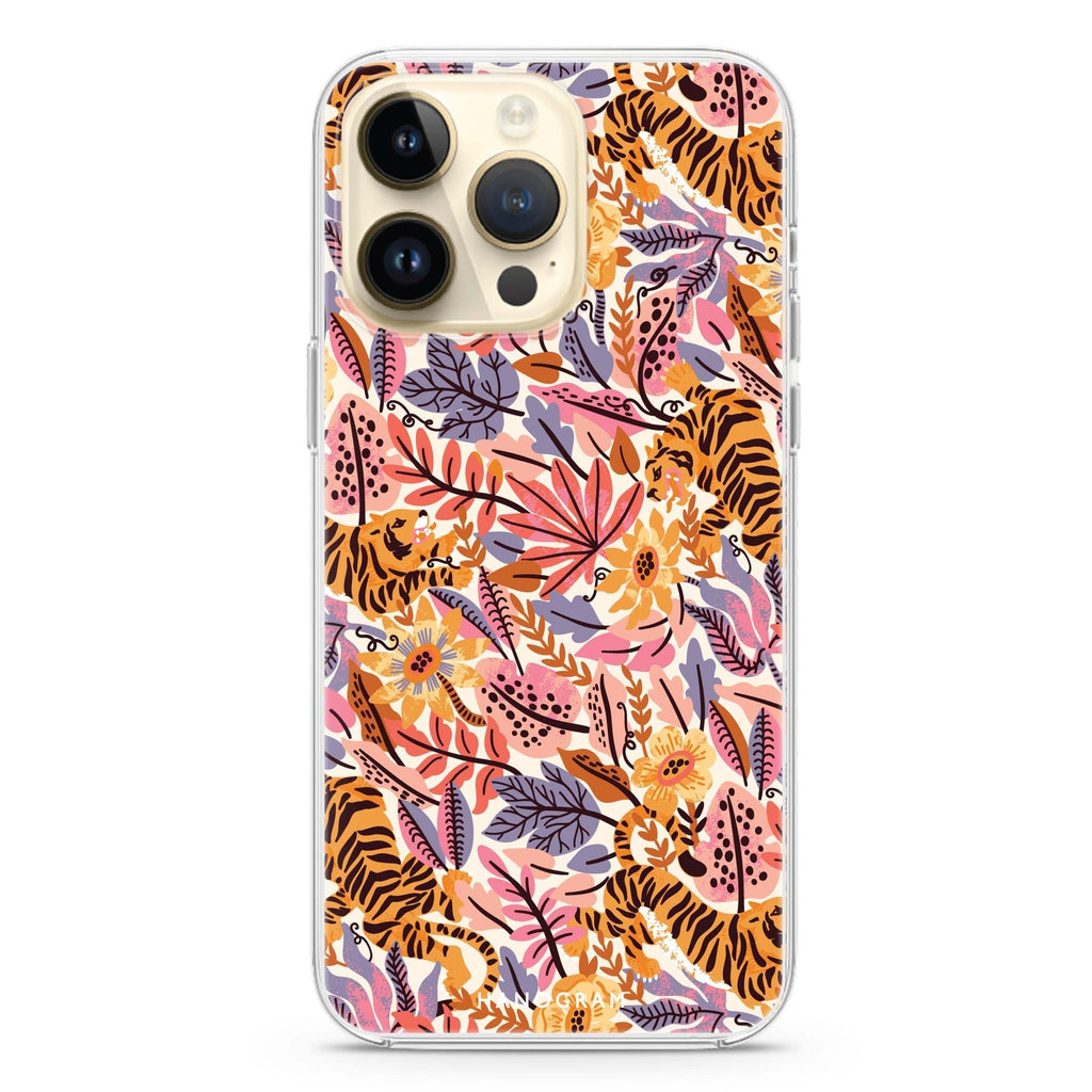 Tiger & Floral iPhone 14 Pro Max 水晶透明保護殼