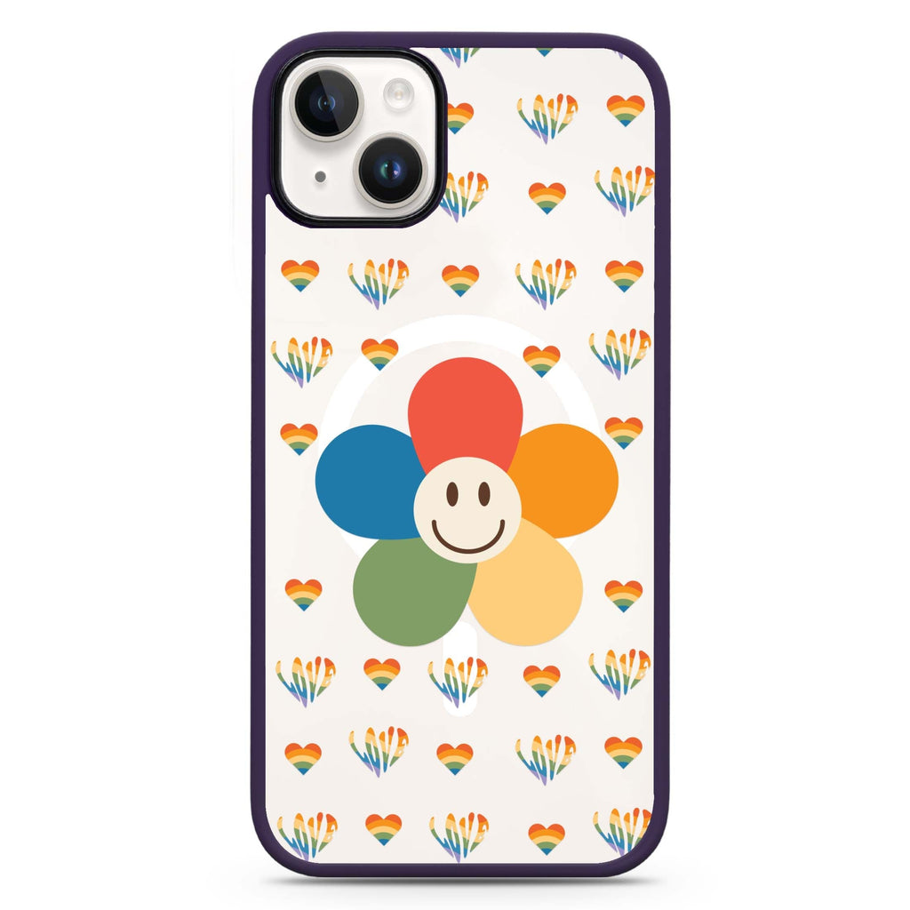 Rainbow Floral iPhone 14 Plus Magsafe 兼容防衝擊保護殼