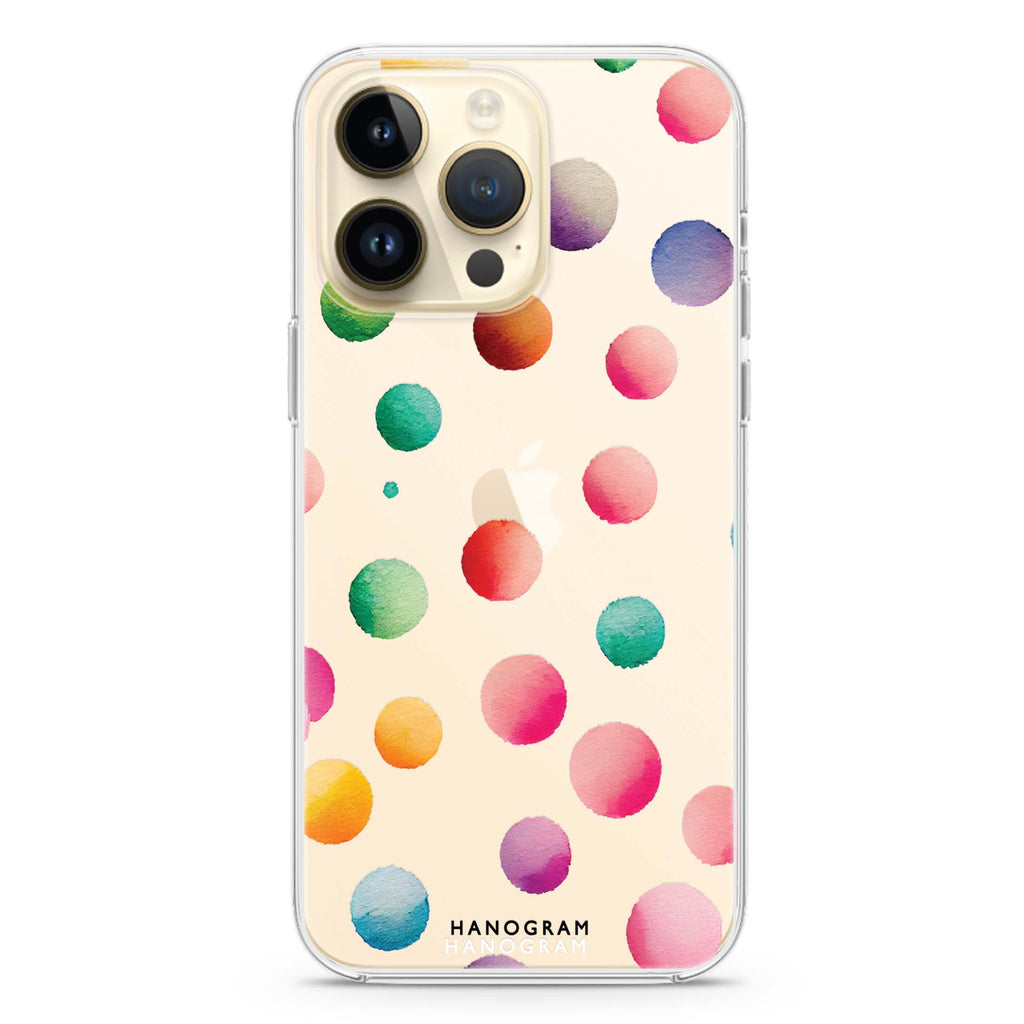 Watercolour Polka Dot iPhone 14 Pro Max 水晶透明保護殼