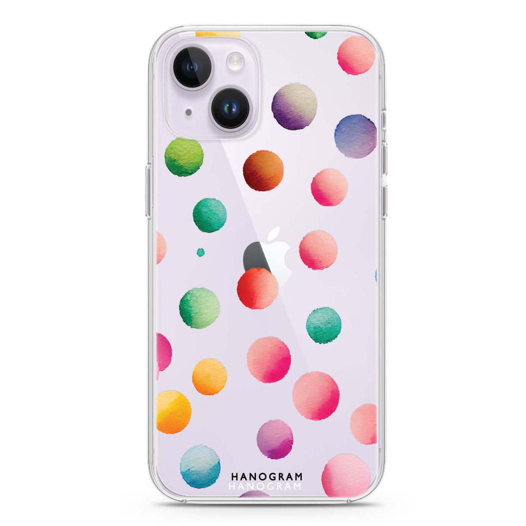 Watercolour Polka Dot iPhone 14 Plus 水晶透明保護殼