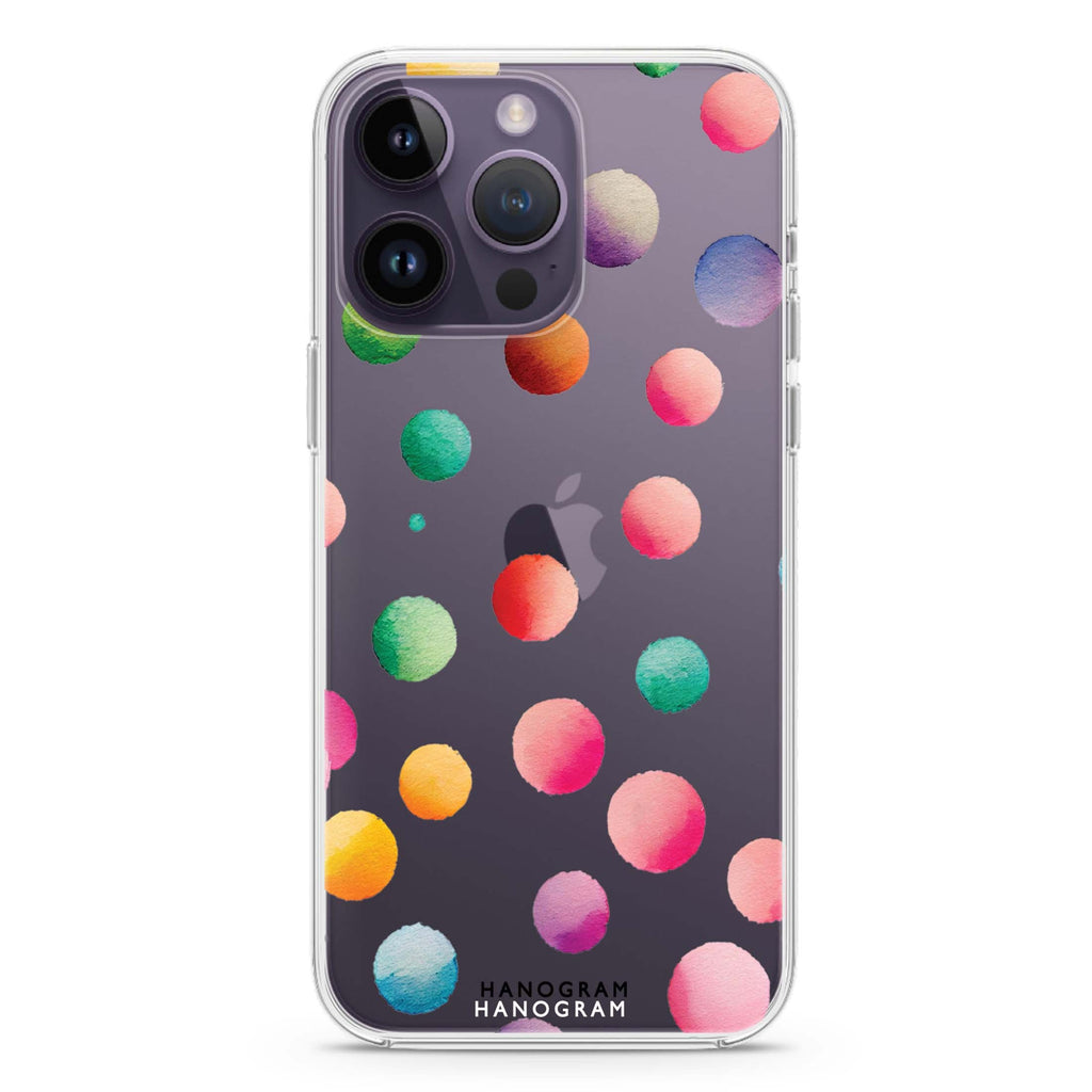 Watercolour Polka Dot iPhone 14 Pro 水晶透明保護殼