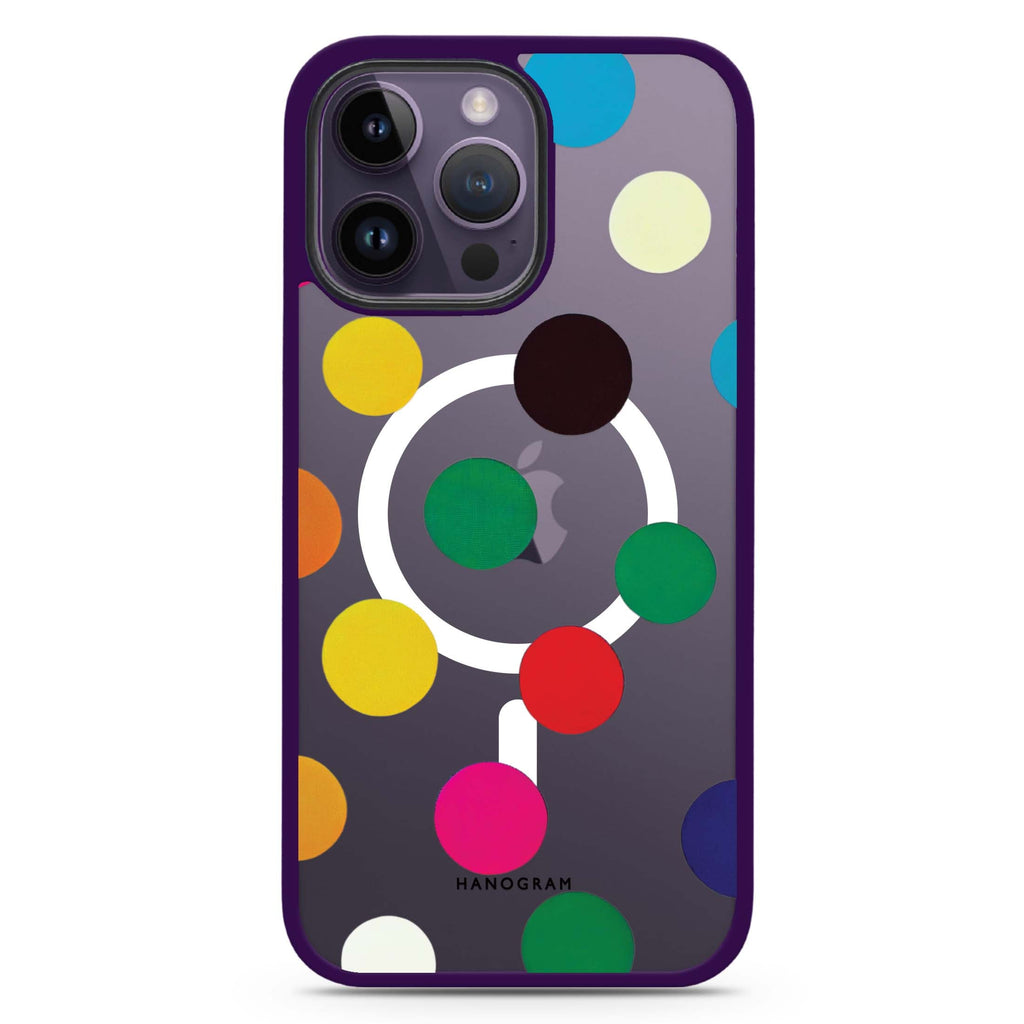 Polka Dot Pattern iPhone 14 Pro Max Magsafe 兼容防衝擊保護殼