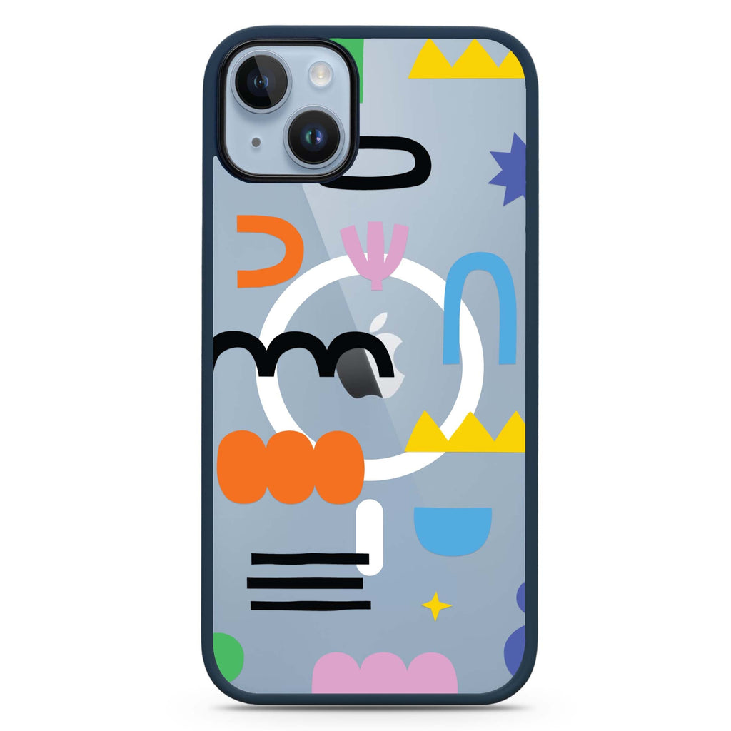 Abstract Doodles Pattern iPhone 14 Plus Magsafe 兼容防衝擊保護殼